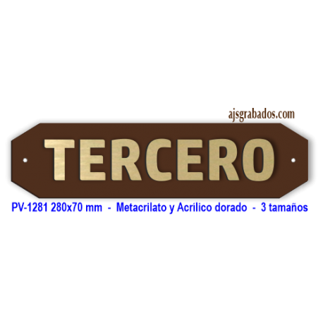 Placa para pisos letra oro en relieve