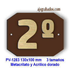 Placa pisos texto relieve