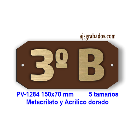 Placa con piso y letra en relieve
