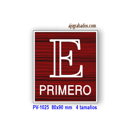 Placa de puerta grabada con letra y piso escrito