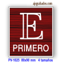 Placa con letra y piso
