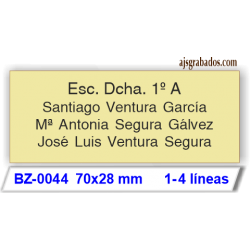 Placa de buzón aluminio