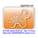 Placa para perros Metacrilato GRUESO 4 mm para personalizar con 4 líneas