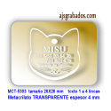 Placa para gatos Metacrilato GRUESO 4 mm para grabar 4 líneas