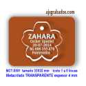 Placa mascotas Metacrilato GRUESO 4 mm para grabar hasta 5 líneas