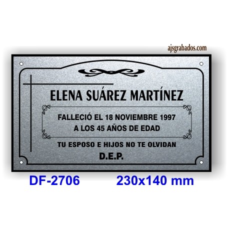 Placa para difuntos