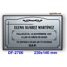 Placa para difuntos