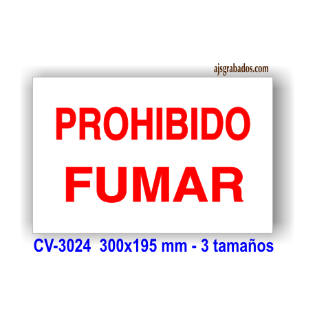 Placa prohibido FUMAR