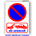 Cartel no aparcar 