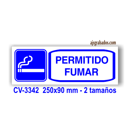 Placa permitido fumar