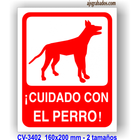 Placa precaución perros