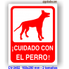 Placa precaución perros