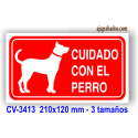 Placa precaución perros