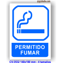 Placa permitido fumar