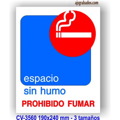 Placa espacio sin humo