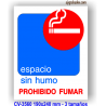 Placa espacio sin humo