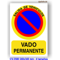 Placa vado permanente