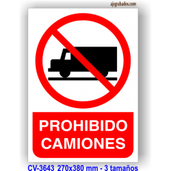 Placa prohibido camiones